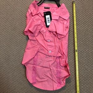 M/L Fab Dog Pink Embroidered Dog Shirt New NWT